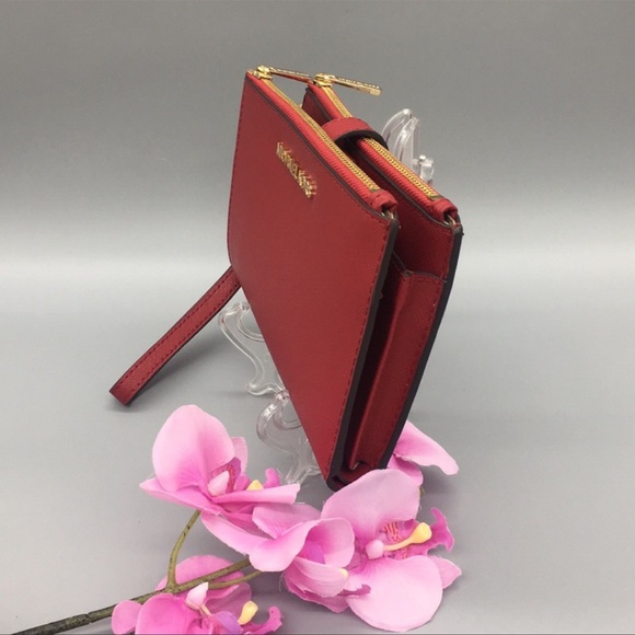 MK Jet Set Travel Double Zip Wrstl Smartphone Case Wallet FLAME - Picture 13 of 16